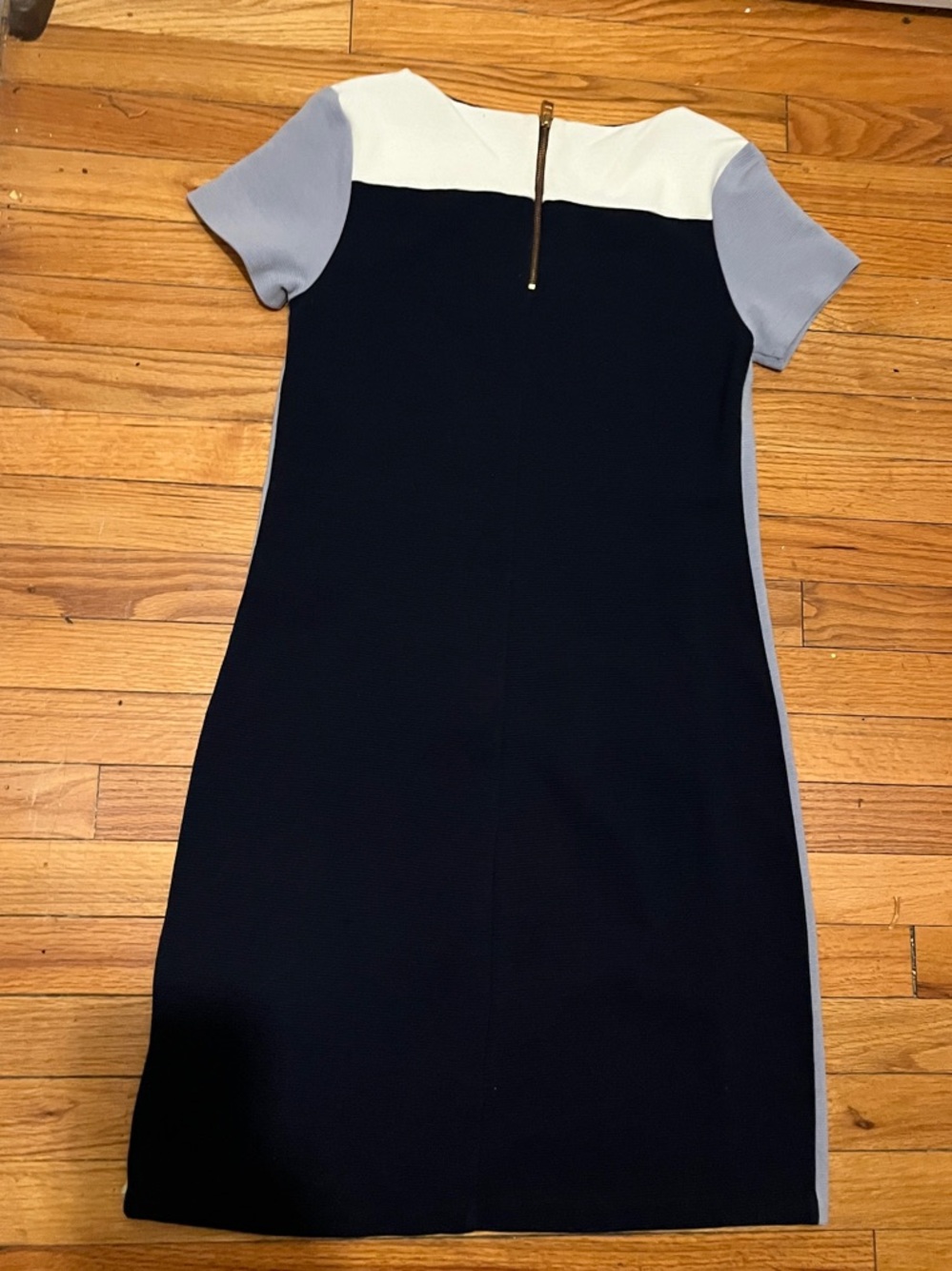 Boden Jeanette Ottoman Dress Navy, Light Blue and White Colorblock Midi Dress - Picture 7 of 8